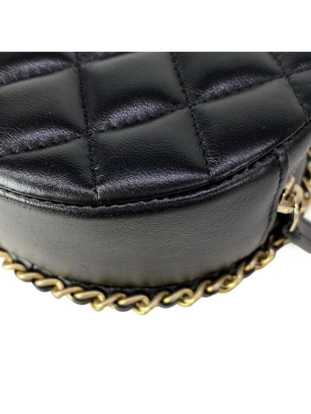 Chanel Shoulder Bag Classic Chain Clutch Quilted Black Vintage Gigold Lambskin - Picture 9 of 16